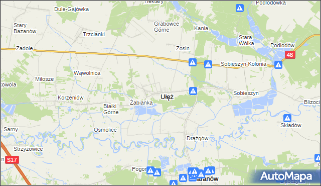 mapa Ułęż, Ułęż na mapie Targeo