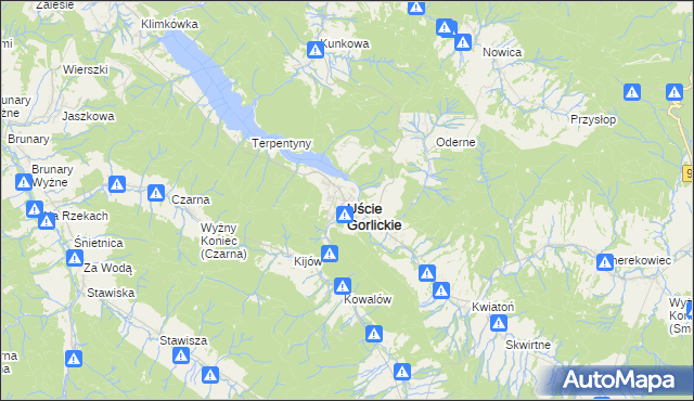 mapa Uście Gorlickie, Uście Gorlickie na mapie Targeo