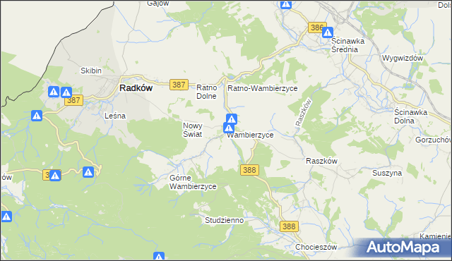 mapa Wambierzyce, Wambierzyce na mapie Targeo