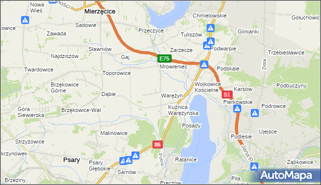 mapa Warężyn, Warężyn na mapie Targeo