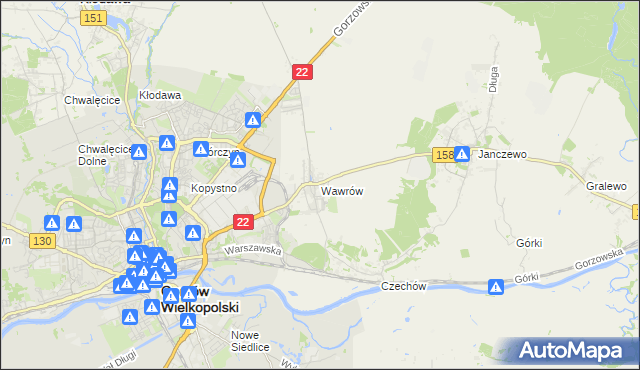 mapa Wawrów, Wawrów na mapie Targeo