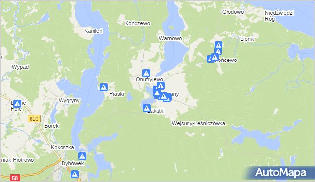 mapa Wejsuny, Wejsuny na mapie Targeo