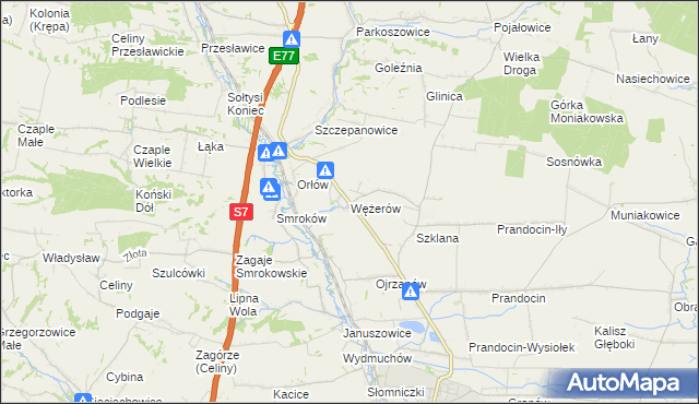 mapa Wężerów, Wężerów na mapie Targeo