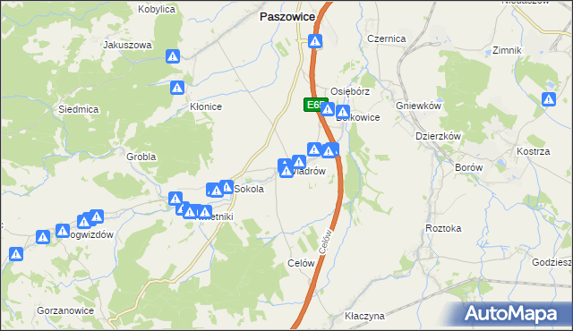 mapa Wiadrów, Wiadrów na mapie Targeo