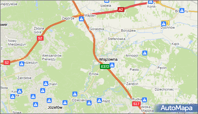 mapa Wiązowna, Wiązowna na mapie Targeo