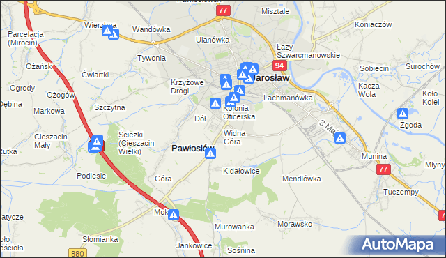 mapa Widna Góra, Widna Góra na mapie Targeo