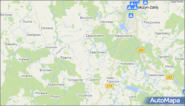 mapa Widów gmina Połczyn-Zdrój, Widów gmina Połczyn-Zdrój na mapie Targeo