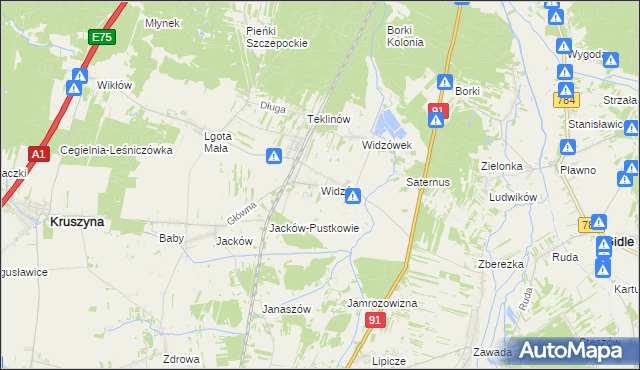 mapa Widzów, Widzów na mapie Targeo