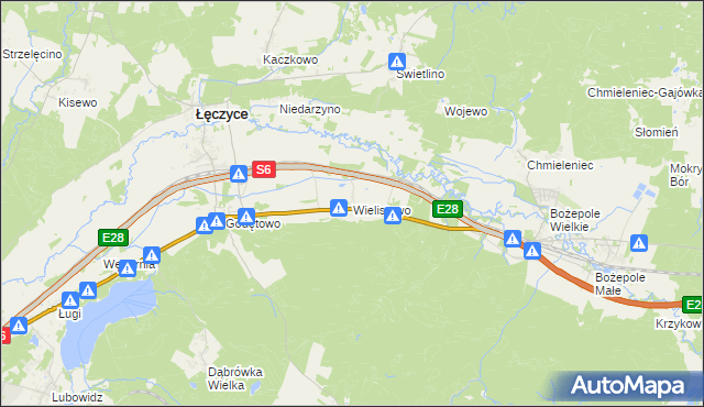 mapa Wielistowo, Wielistowo na mapie Targeo