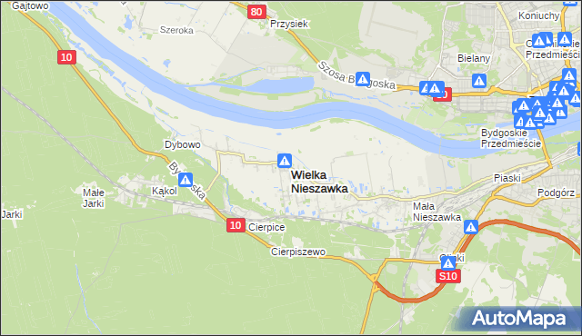 mapa Wielka Nieszawka, Wielka Nieszawka na mapie Targeo