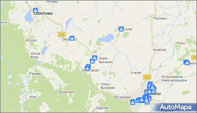 mapa Wielki Bukowiec, Wielki Bukowiec na mapie Targeo