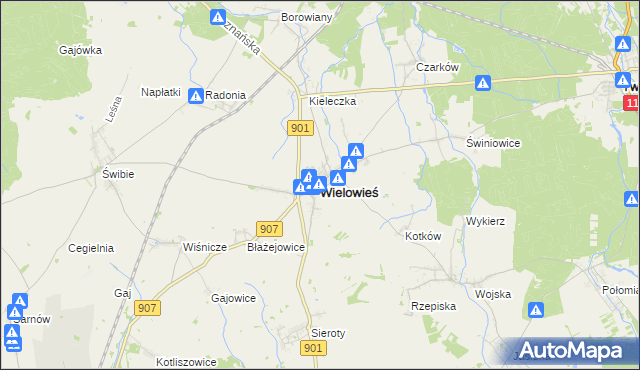 mapa Wielowieś powiat gliwicki, Wielowieś powiat gliwicki na mapie Targeo