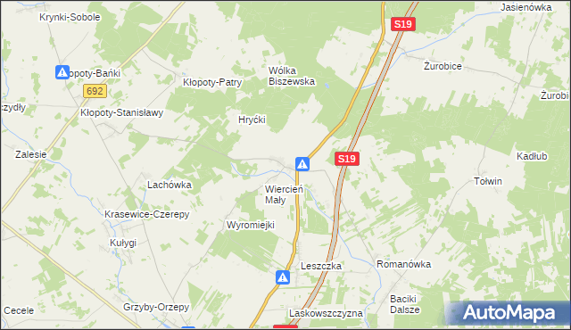 mapa Wiercień Duży, Wiercień Duży na mapie Targeo