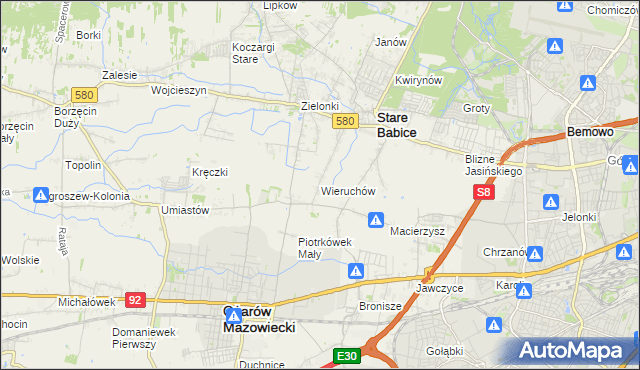 mapa Wieruchów, Wieruchów na mapie Targeo