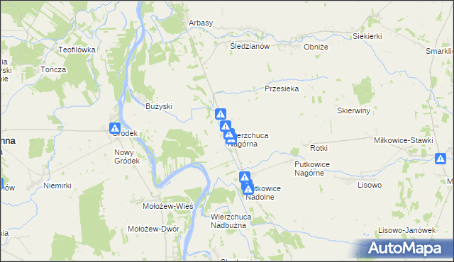 mapa Wierzchuca Nagórna, Wierzchuca Nagórna na mapie Targeo