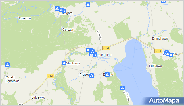 mapa Wierzchucino, Wierzchucino na mapie Targeo