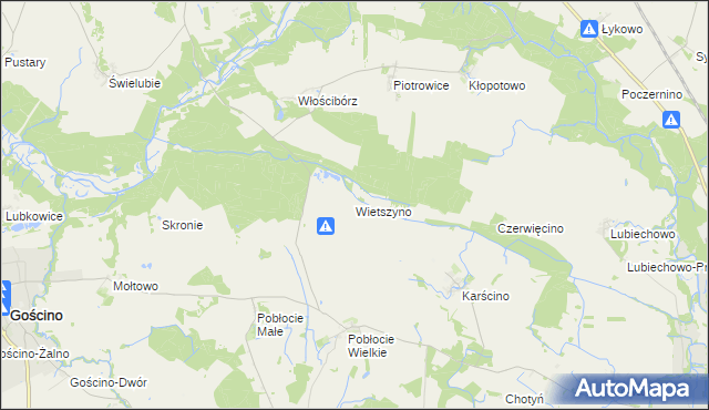 mapa Wietszyno, Wietszyno na mapie Targeo