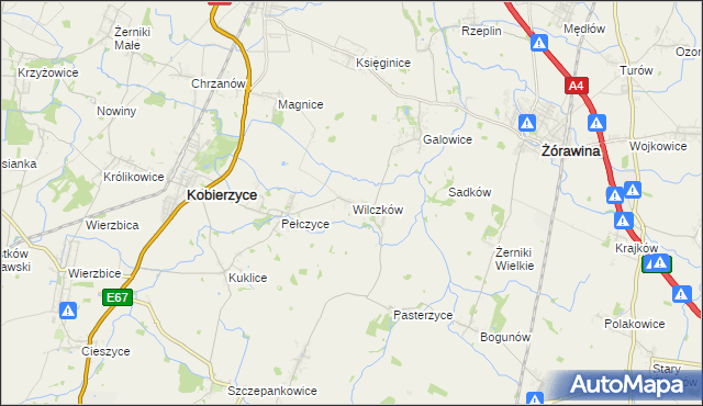 mapa Wilczków gmina Żórawina, Wilczków gmina Żórawina na mapie Targeo