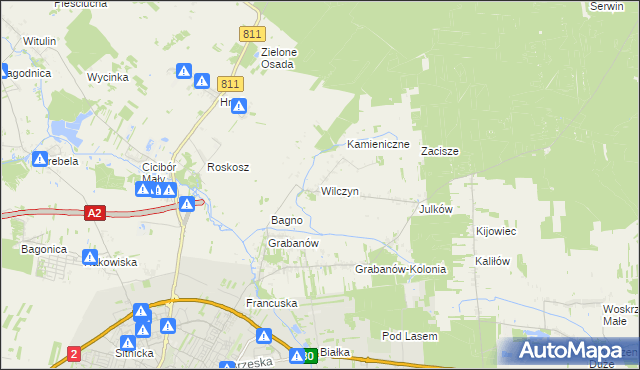 mapa Wilczyn gmina Biała Podlaska, Wilczyn gmina Biała Podlaska na mapie Targeo