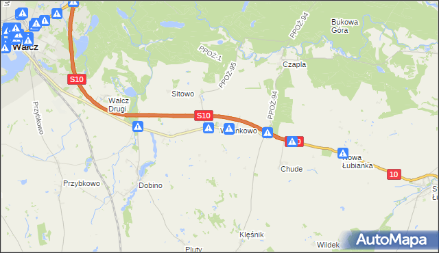 mapa Witankowo, Witankowo na mapie Targeo