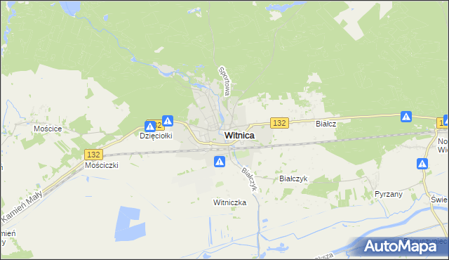 mapa Witnica powiat gorzowski, Witnica powiat gorzowski na mapie Targeo