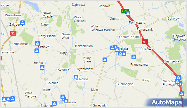 mapa Witoldów gmina Łanięta, Witoldów gmina Łanięta na mapie Targeo