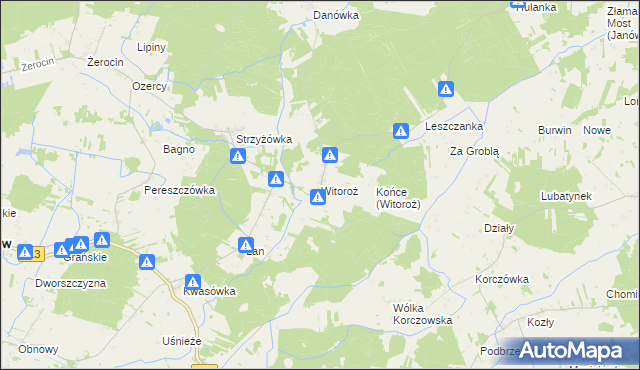 mapa Witoroż, Witoroż na mapie Targeo
