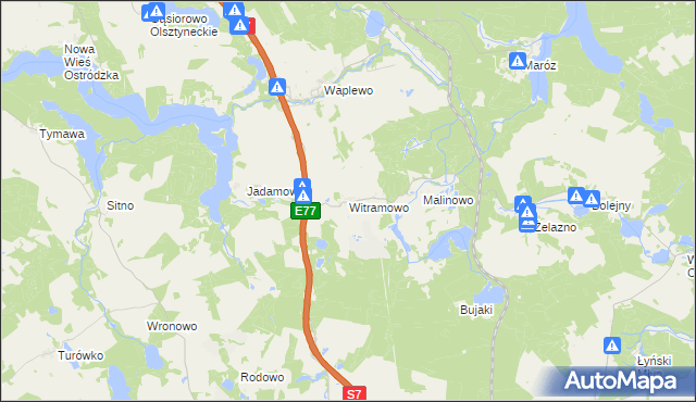 mapa Witramowo, Witramowo na mapie Targeo