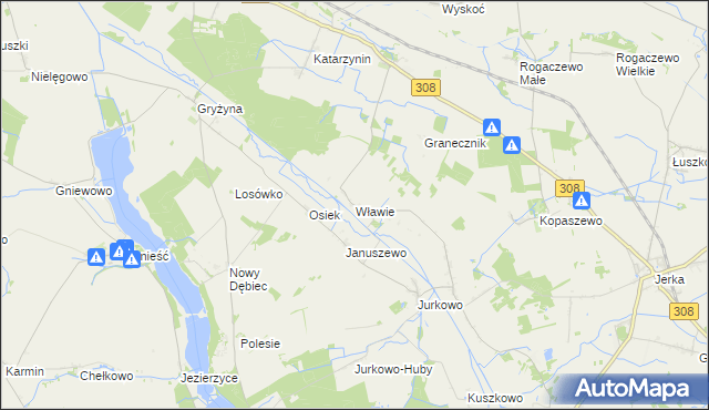 mapa Wławie, Wławie na mapie Targeo