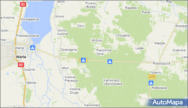 mapa Włyń Gajówka, Włyń Gajówka na mapie Targeo