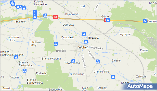 mapa Wohyń, Wohyń na mapie Targeo