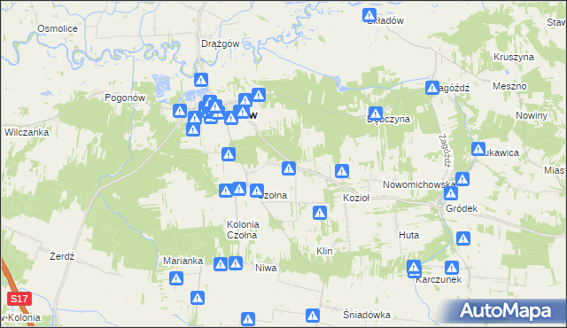 mapa Wola Czołnowska, Wola Czołnowska na mapie Targeo