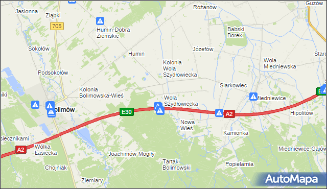 mapa Wola Szydłowiecka, Wola Szydłowiecka na mapie Targeo