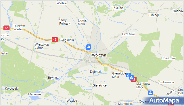 mapa Wołczyn powiat kluczborski, Wołczyn powiat kluczborski na mapie Targeo