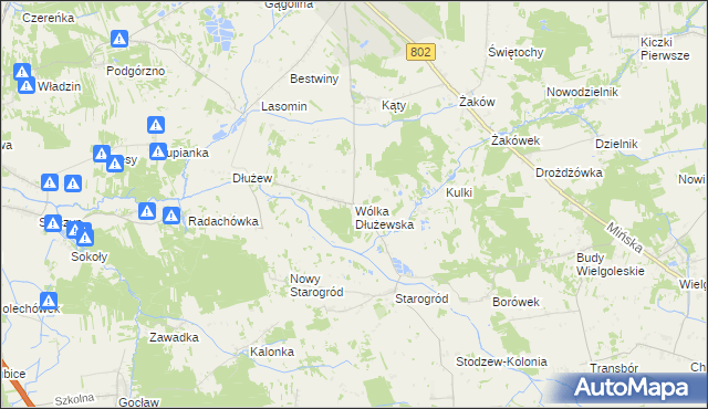 mapa Wólka Dłużewska, Wólka Dłużewska na mapie Targeo