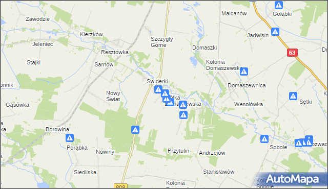 mapa Wólka Domaszewska, Wólka Domaszewska na mapie Targeo