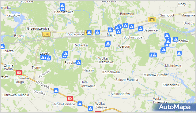 mapa Wólka Jeżewska, Wólka Jeżewska na mapie Targeo