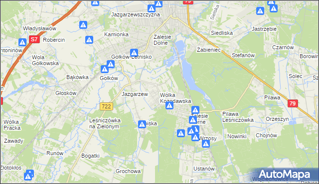 mapa Wólka Kozodawska, Wólka Kozodawska na mapie Targeo