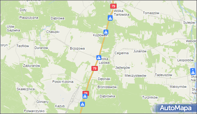 mapa Wólka Lipowa, Wólka Lipowa na mapie Targeo