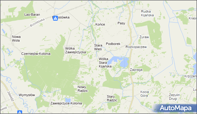 mapa Wólka Stara Kijańska, Wólka Stara Kijańska na mapie Targeo