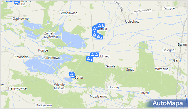 mapa Wróbliniec, Wróbliniec na mapie Targeo