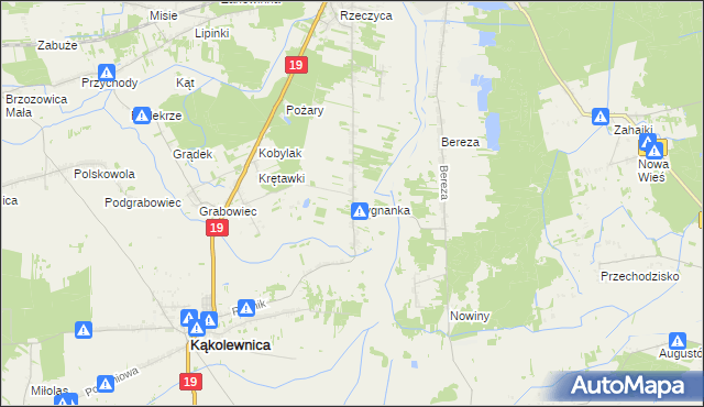 mapa Wygnanka gmina Kąkolewnica, Wygnanka gmina Kąkolewnica na mapie Targeo