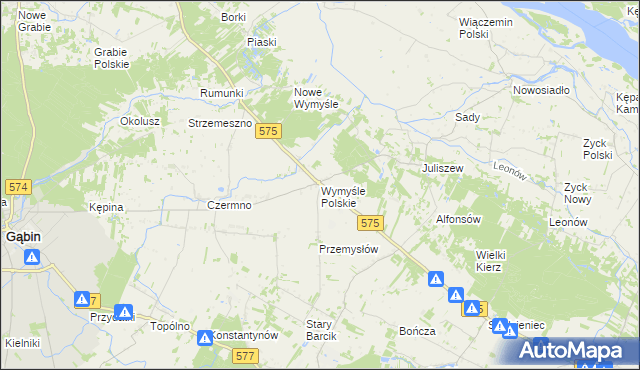 mapa Wymyśle Polskie, Wymyśle Polskie na mapie Targeo