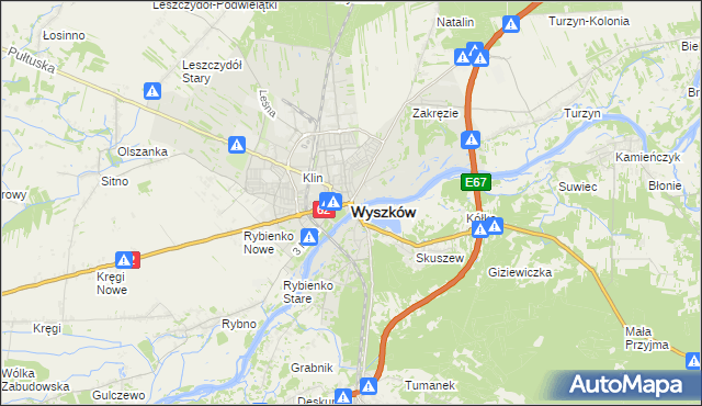 mapa Wyszków, Wyszków na mapie Targeo