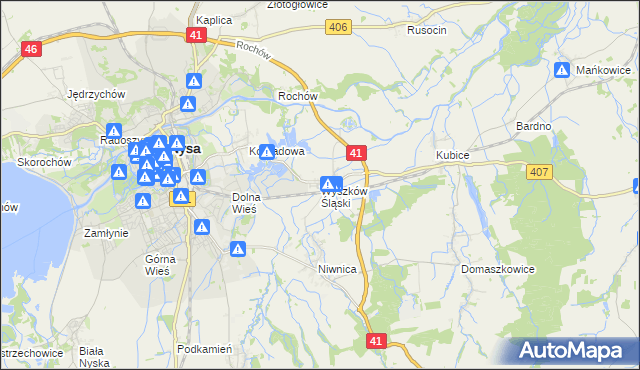 mapa Wyszków Śląski, Wyszków Śląski na mapie Targeo