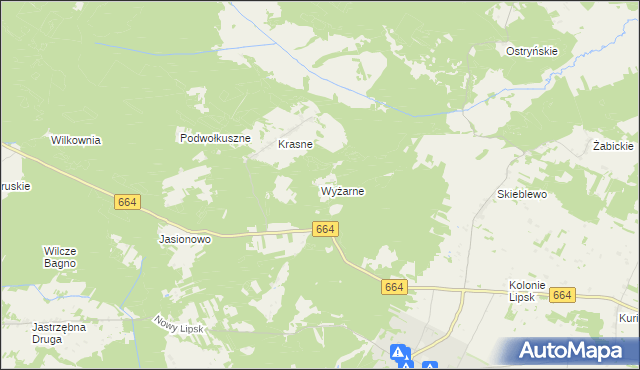 mapa Wyżarne, Wyżarne na mapie Targeo