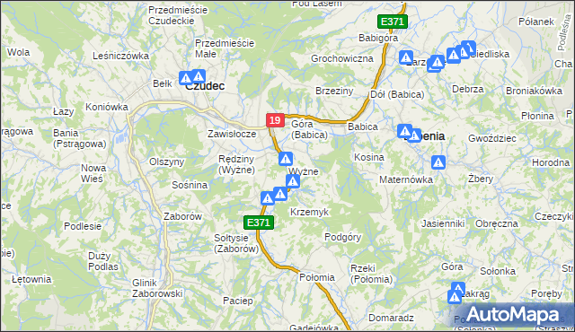 mapa Wyżne, Wyżne na mapie Targeo