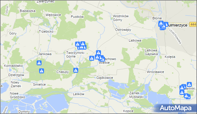 mapa Wziąchowo Wielkie, Wziąchowo Wielkie na mapie Targeo