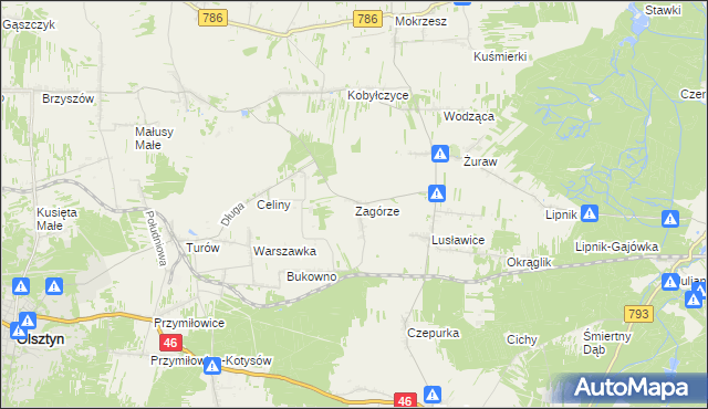 mapa Zagórze gmina Janów, Zagórze gmina Janów na mapie Targeo