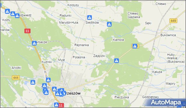 mapa Zajączki gmina Ostrzeszów, Zajączki gmina Ostrzeszów na mapie Targeo